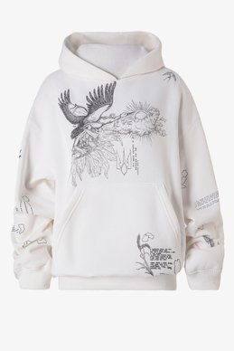 Men's milky oversized hoodie Soul on fleece