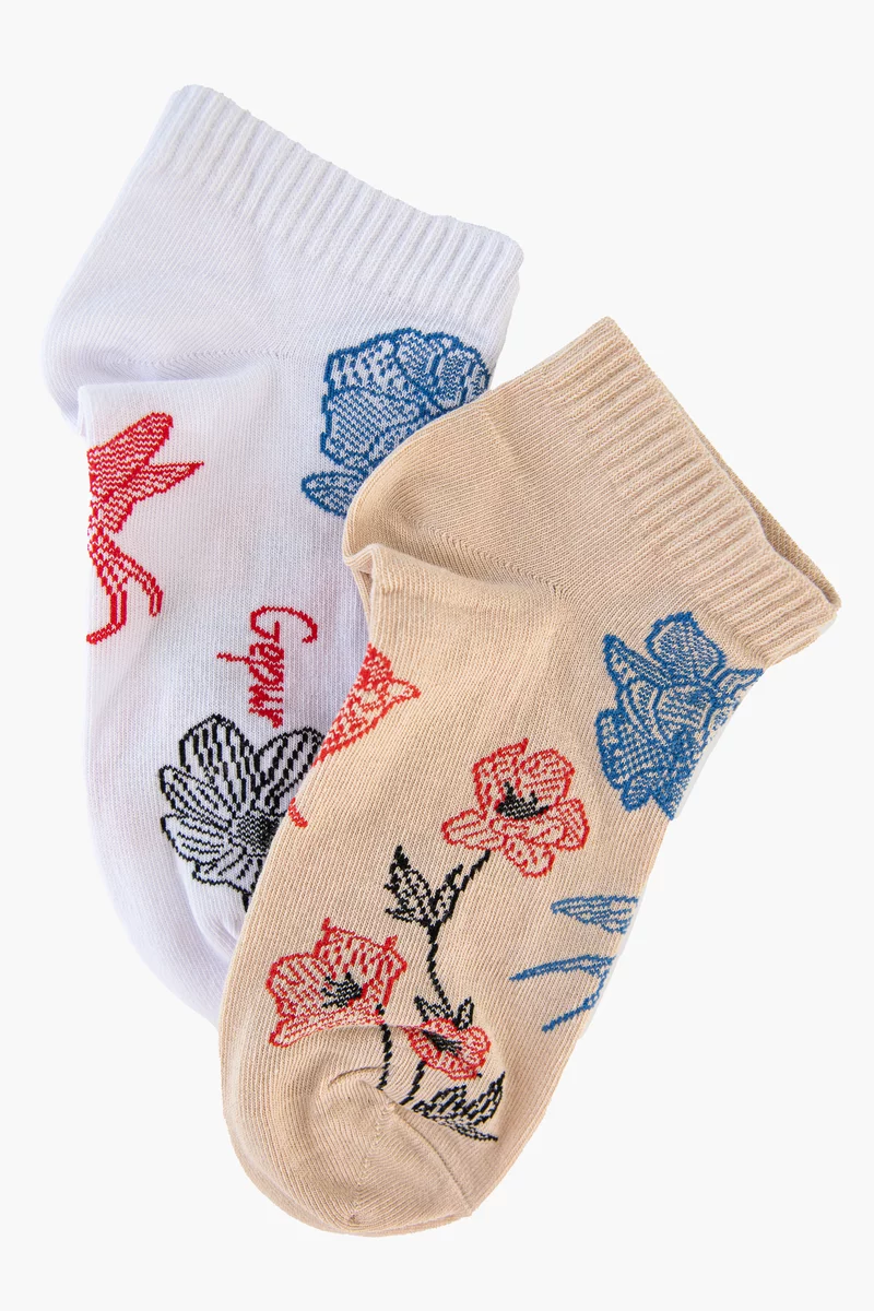 Set of white and beige short socks Dusha photo 2