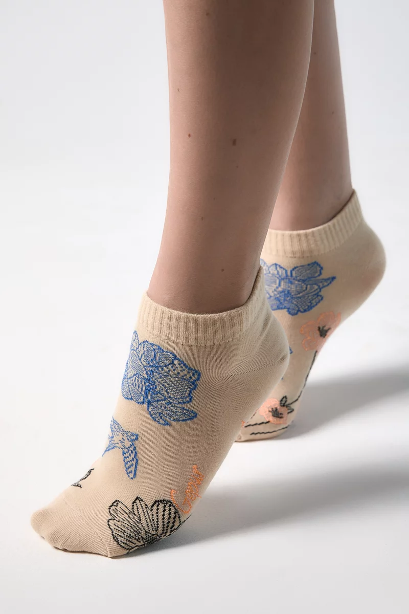 Set of white and beige short socks Dusha photo 4