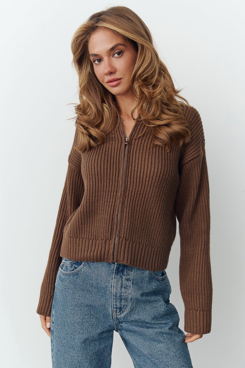 

Трикотажний кардиган у шоколадному відтінку