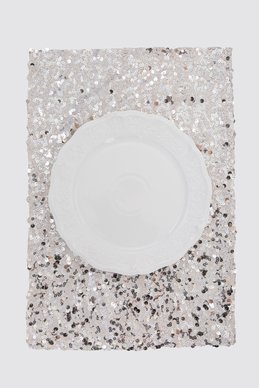 Gold sequin mesh placemat 35x50 cm