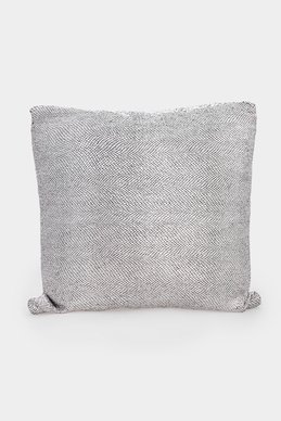 Silver cushion with boucle pillowcase