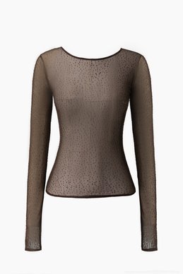 Коричневый лонгслив со стразами