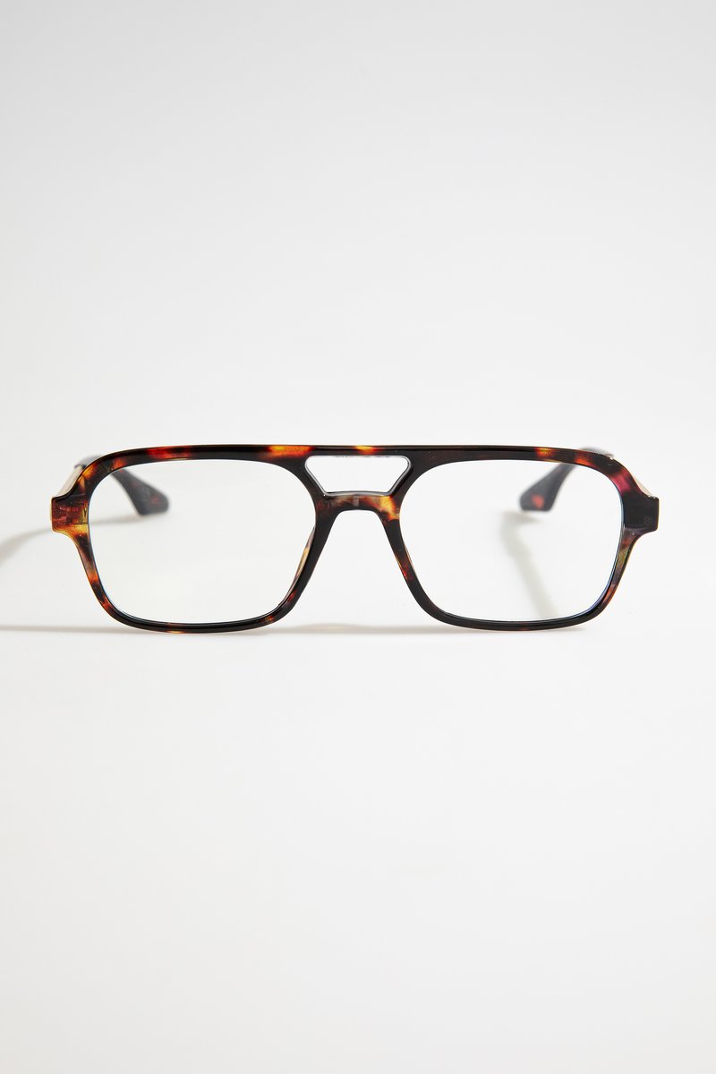 

Коричневі окуляри із прозорими лінзами