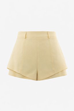 Желтые короткие шорты из костюмной ткани