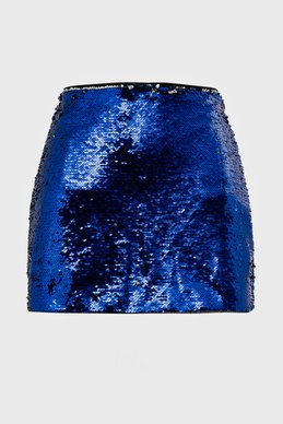 Юбка мини с паетками в оттенке электрик