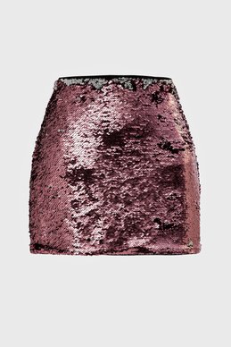 Розовая юбка мини с пайетками