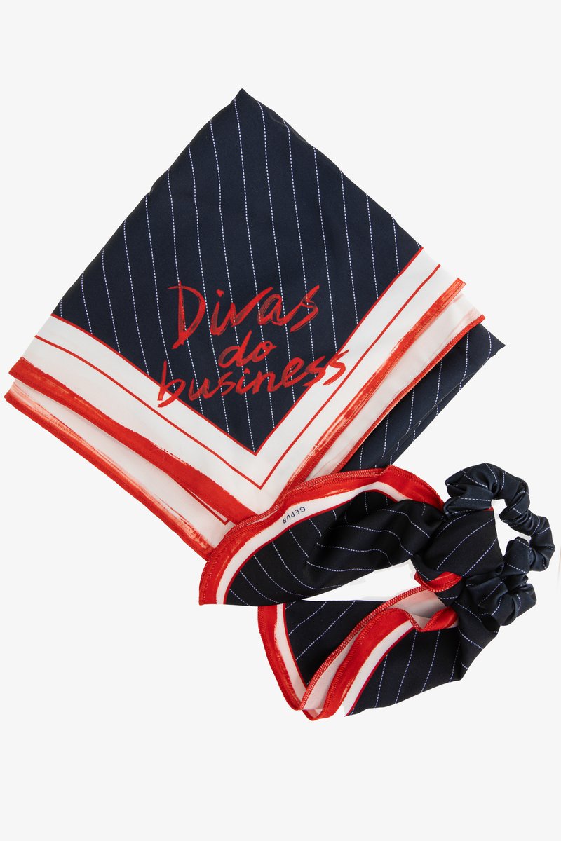 Набор из шелкового платка и резинки Divas do business фотография 1
