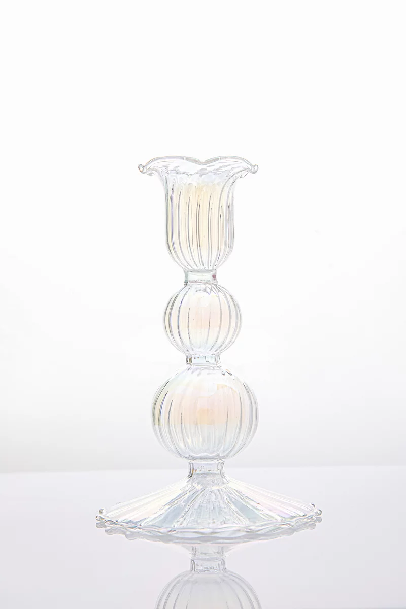 Стеклянный подсвечник сферы на ножке Стеклянный подсвечник сферы на ножке фотография 1