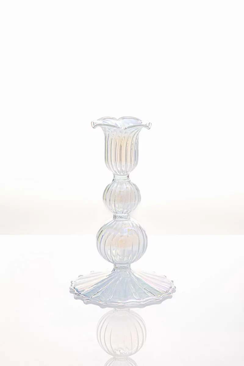 Стеклянный подсвечник сферы на ножке Стеклянный подсвечник сферы на ножке фотография 2