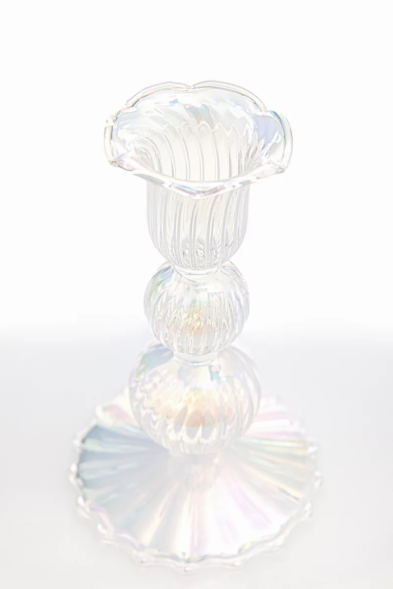 Стеклянный подсвечник сферы на ножке Стеклянный подсвечник сферы на ножке фотография 3