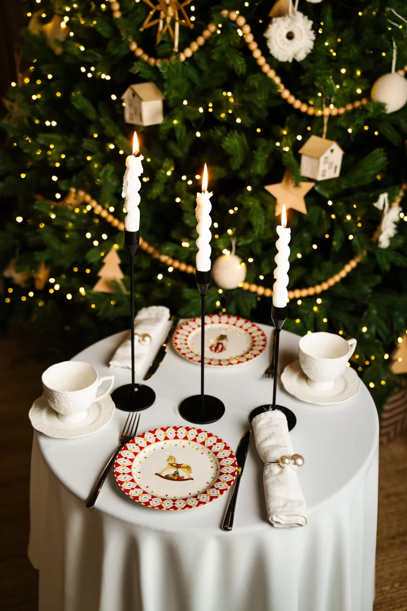 Черный набор из трех подсвечников фотография 2