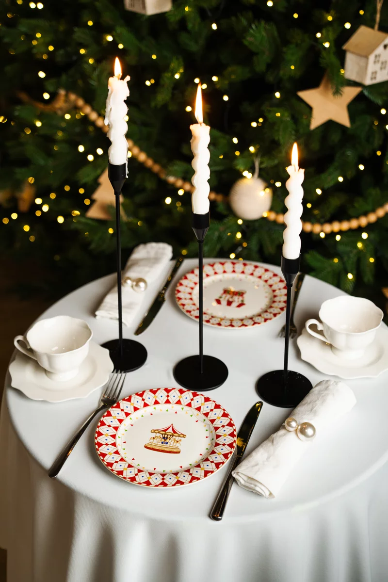 Черный набор из трех подсвечников фотография 3