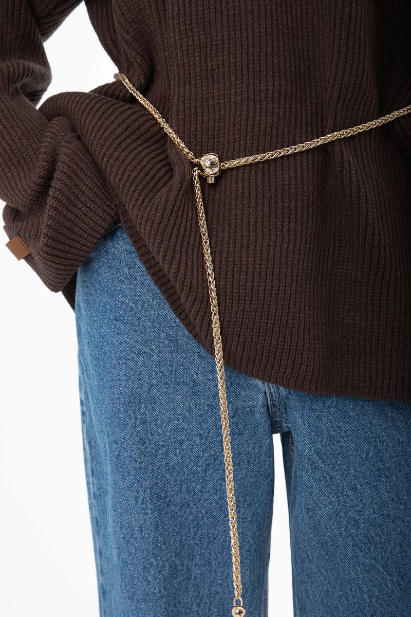 Золотистый ремень-цепочка фотография 1