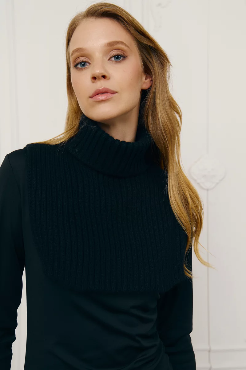 Черная ангоровая манишка фотография 1