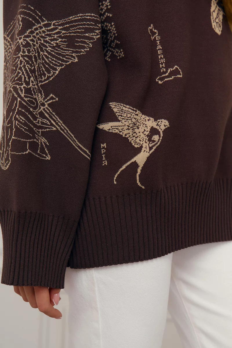 Светр оверсайз Душа у шоколадному відтінку фотографія 3