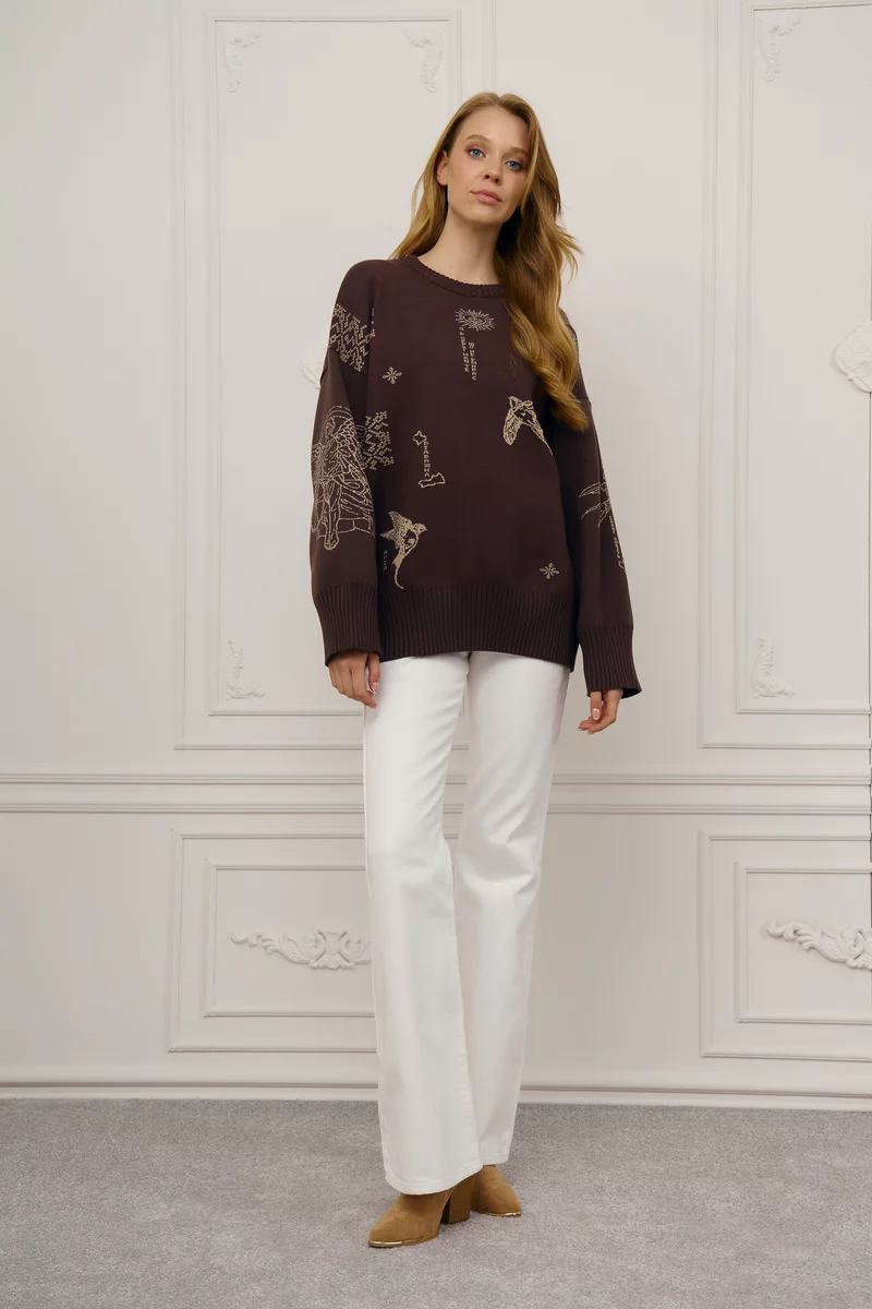 Светр оверсайз Душа у шоколадному відтінку фотографія 4