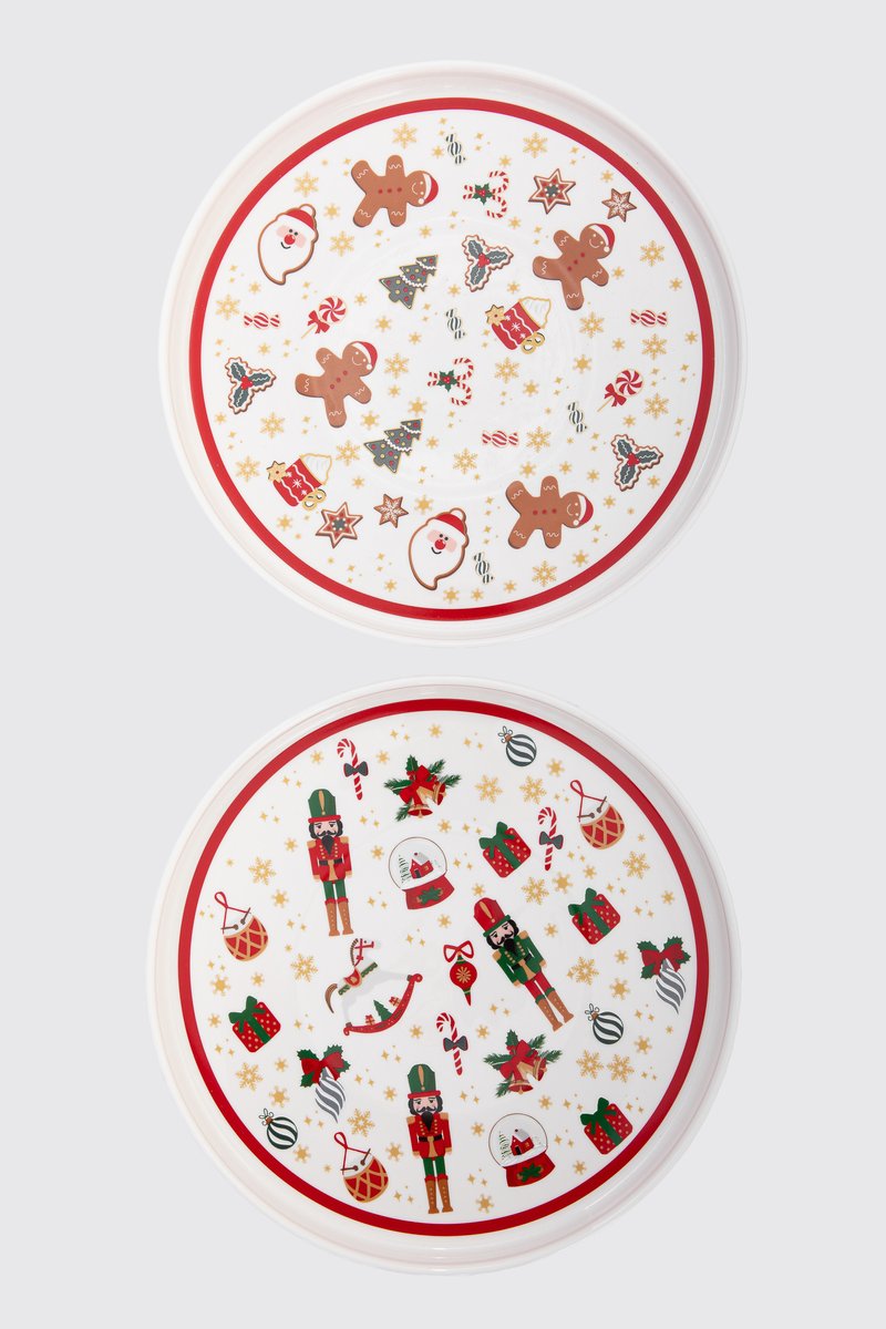 

Молочний порцеляновий набір із 2х тарілок з різдвяним декором