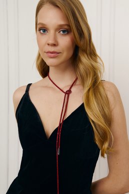 Burgundy chain-harness