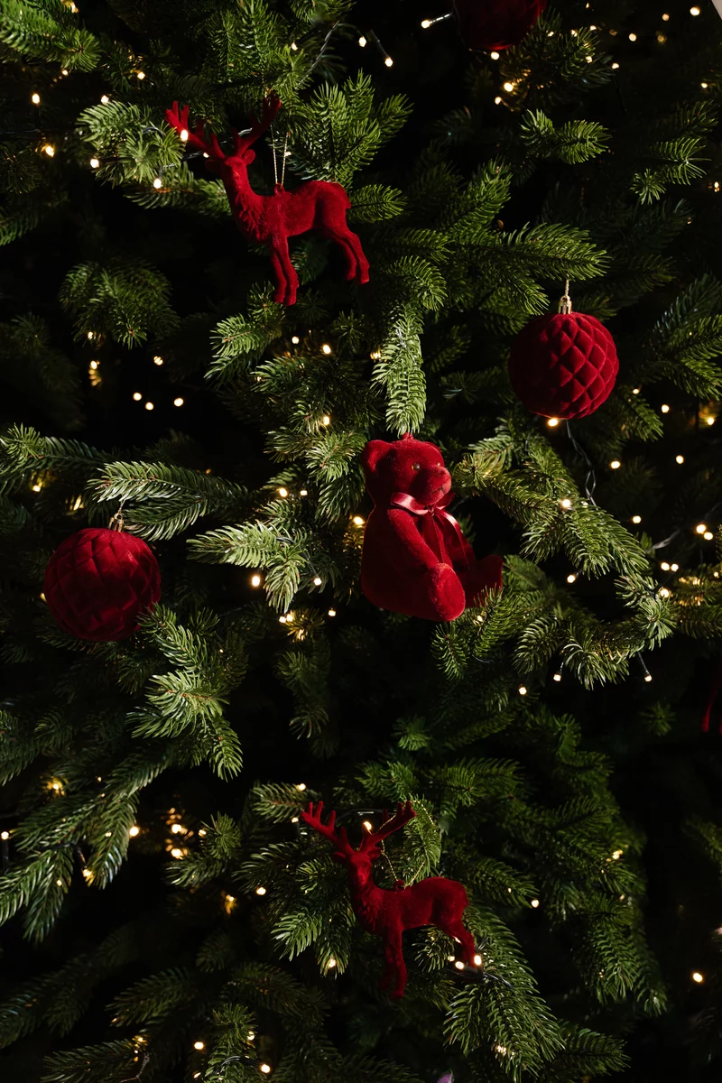 Набор из 4х елочных игрушек с флоковым напылением Набор из 4х елочных игрушек с флоковым напылением фотография 1