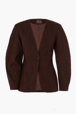 Жакет с V-образным вырезом в шоколадном оттенке