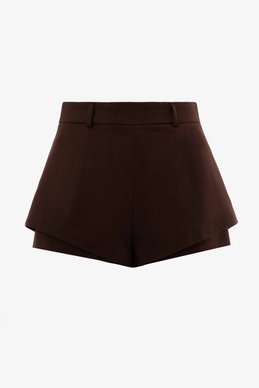 Короткие шорты из костюмной ткани в шоколадном оттенке