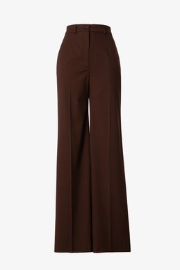 Брюки-палаццо с высокой талией в шоколадном оттенке