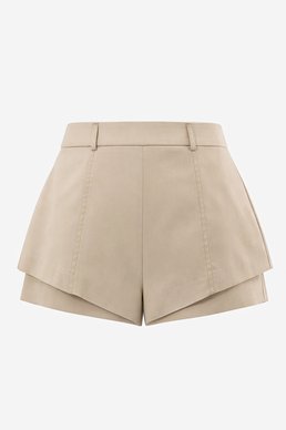 Короткие молочные шорты из костюмной ткани