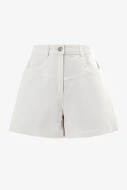 Молочные шорты с высокой посадкой из денима