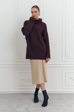 Базовый свитер оверсайз в шоколадном оттенке