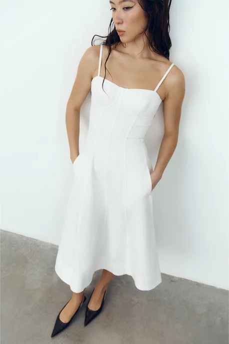 mini dress cute Women's Just Like Spring White Multi Cotton Floral Pleated Mini Dress | Size: S