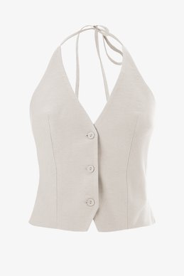 Жилет на завязке в сливочном оттенке