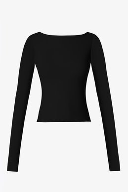 Черный лонгслив из инновационной collagen-infused ткани UMORFIL® N6U®