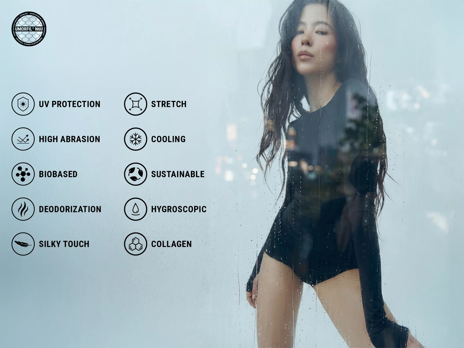 Черный лонгслив из инновационной collagen-infused ткани UMORFIL® N6U® фотография 1