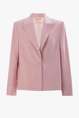 Рожевий однобортний жакет вільного прямого крою