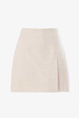 Молочна спідниця міні з розрізом