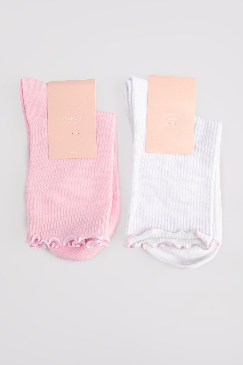 

Набір із білих та рожевих бавовняних шкарпеток