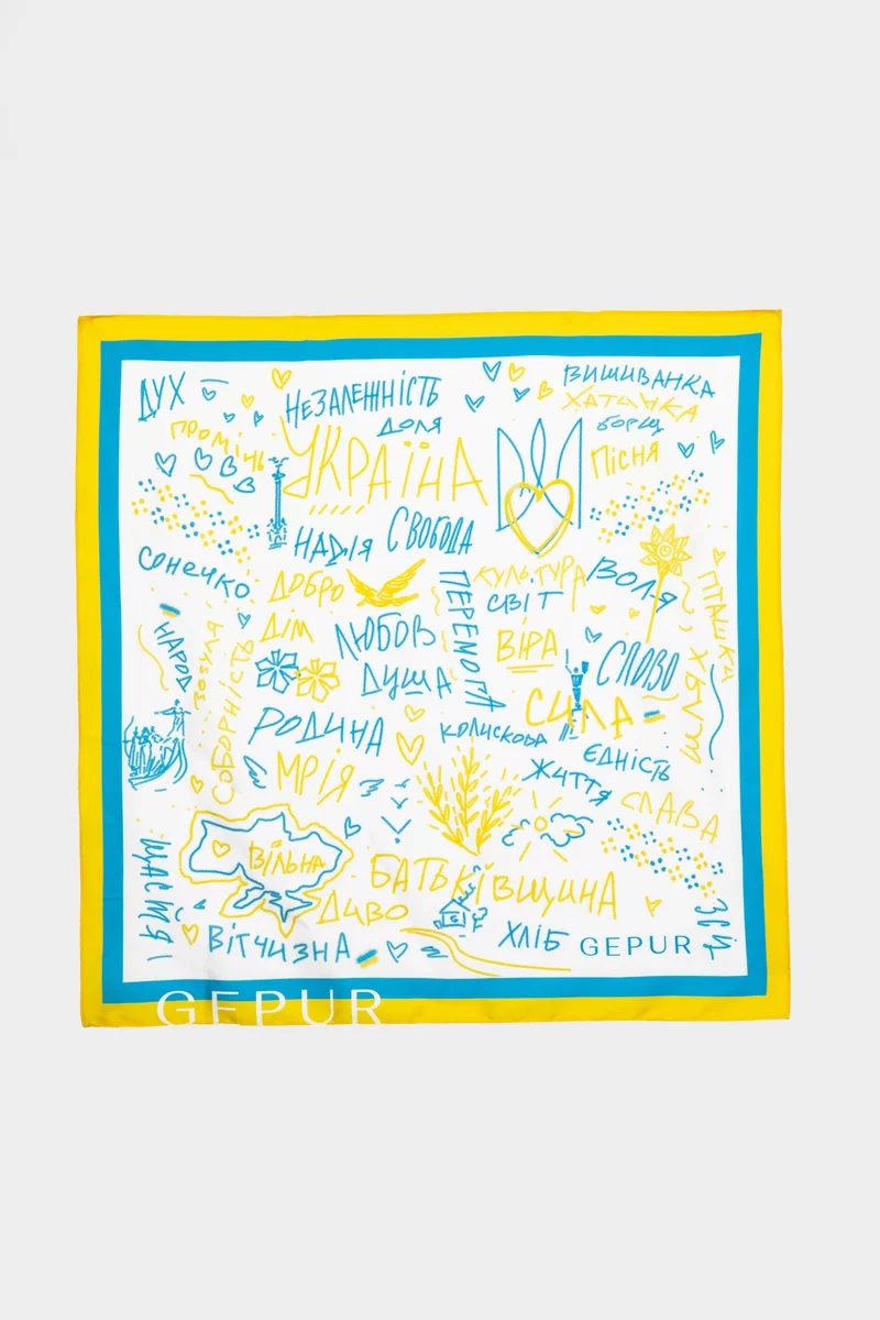 Набор из шелкового платка и резинки 'Незалежна' Набор из шелкового платка и резинки 'Незалежна' фотография 4