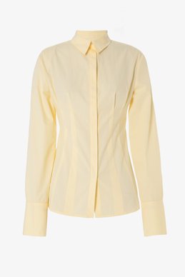 Желтая рубашка с акцентной открытой спиной