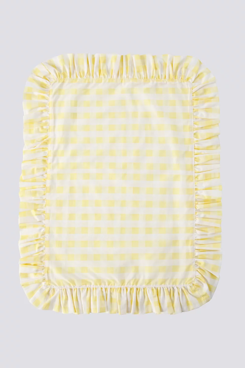 Желтый двухсторонний плейсмат в клеточку 49х39 см фотография 3