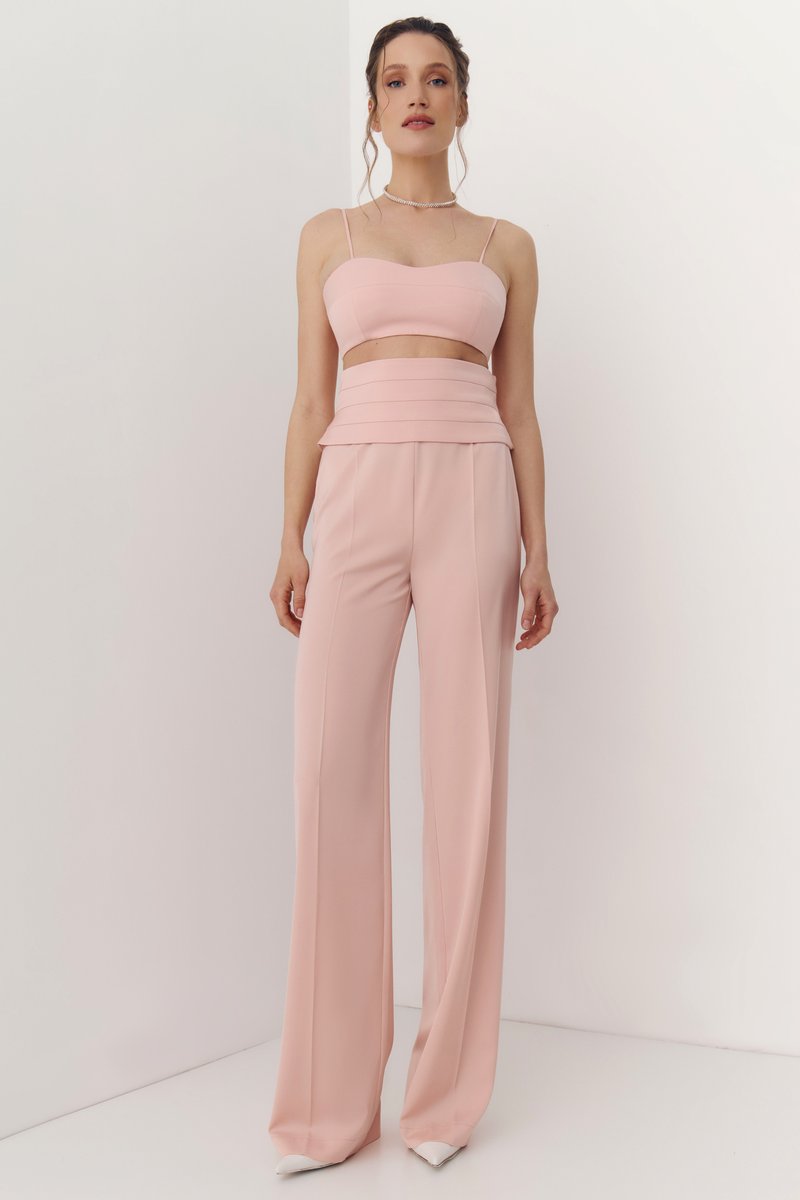 

Рожевий сатиновий топ-бра на бретельках