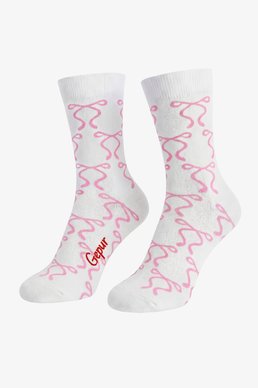 Молочні бавовняні шкарпетки з принтом бантики