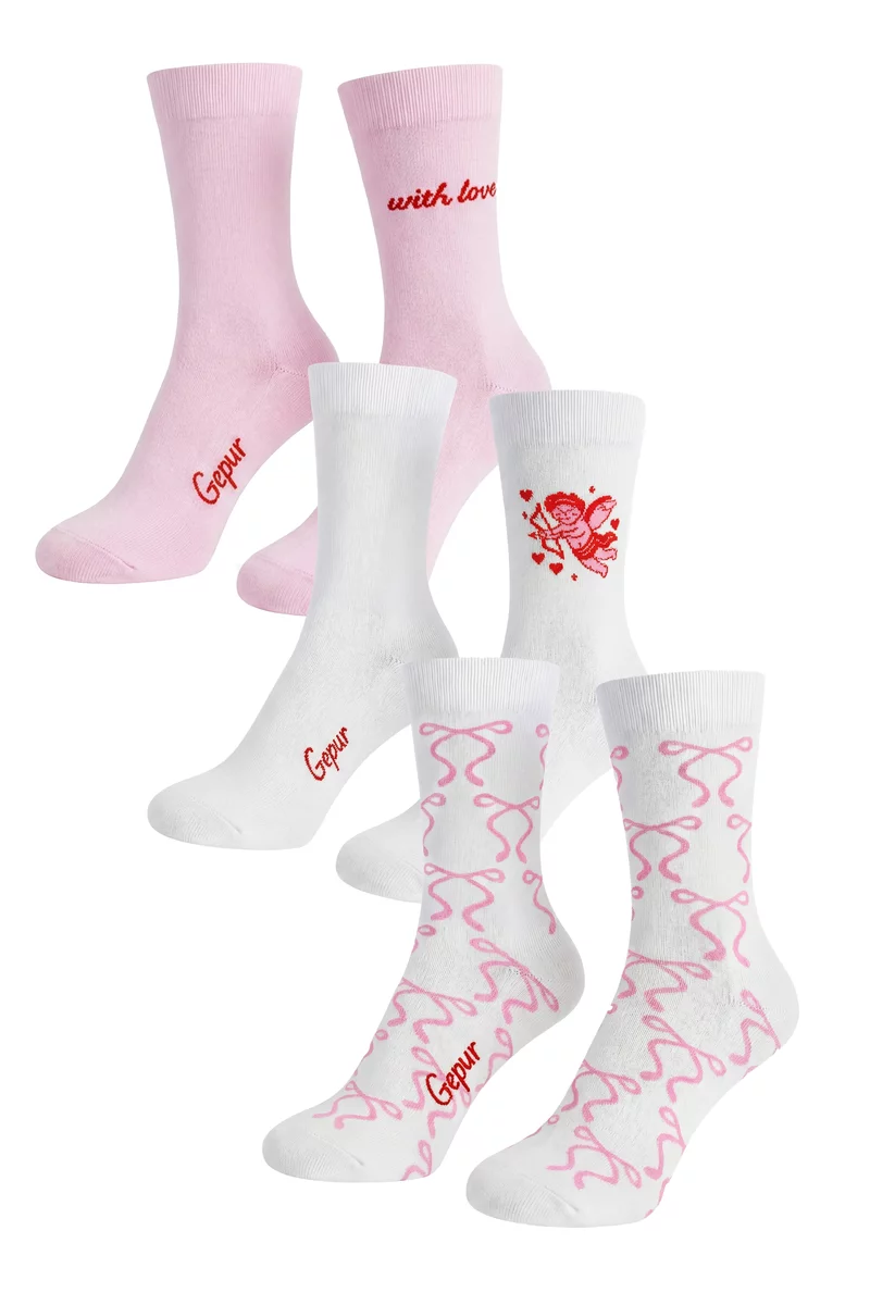 Набор из хлопковых носков с романтическим принтом Набор из хлопковых носков с романтическим принтом фотография 1