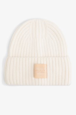 Молочная ангоровая шапка с отворотом