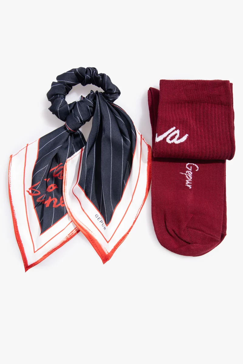 Набор из шелковой резинки для волос и носков DIVA фотография 1