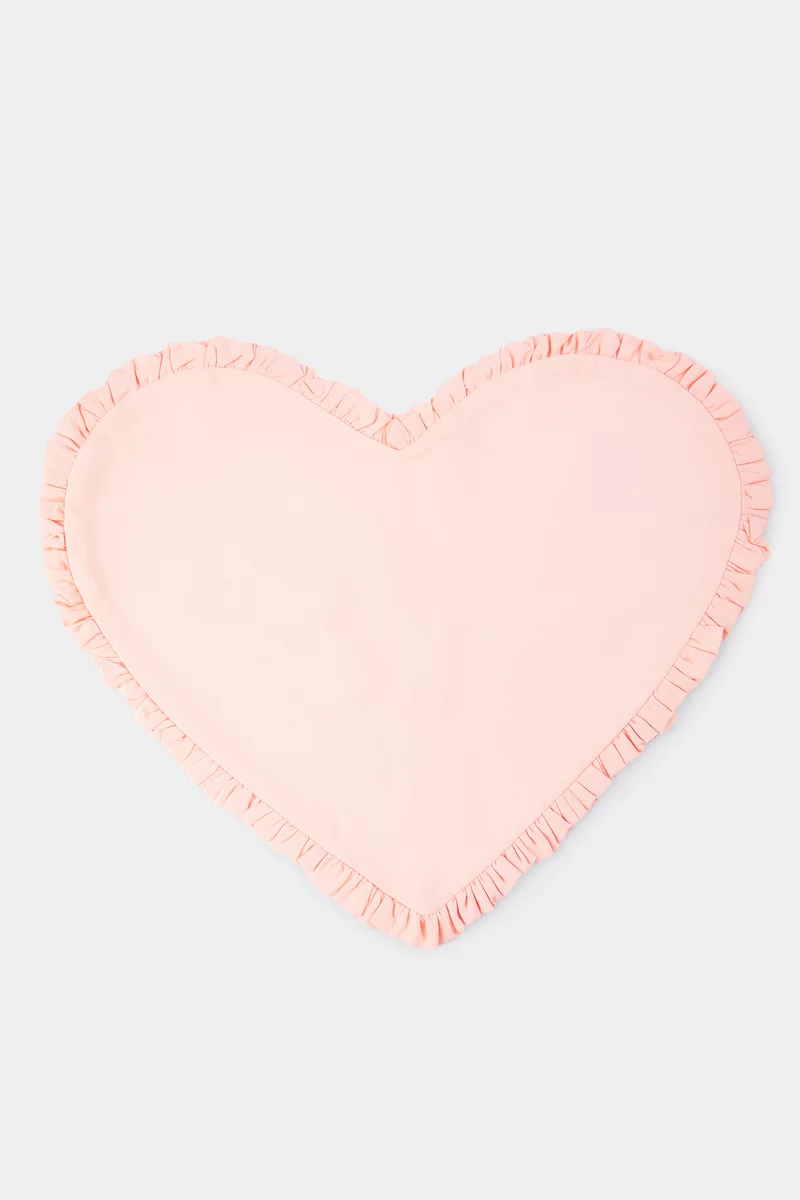 Бежевий плейсмат серце з рюшами Бежевий плейсмат серце з рюшами фотографія 2