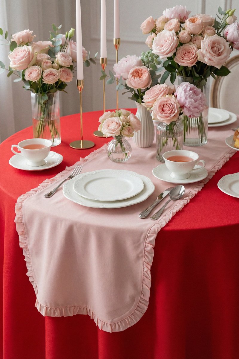 Червона скатертина 140х220 см фотографія 1