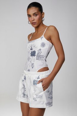 Milky knitted bodysuit Soul on thin straps