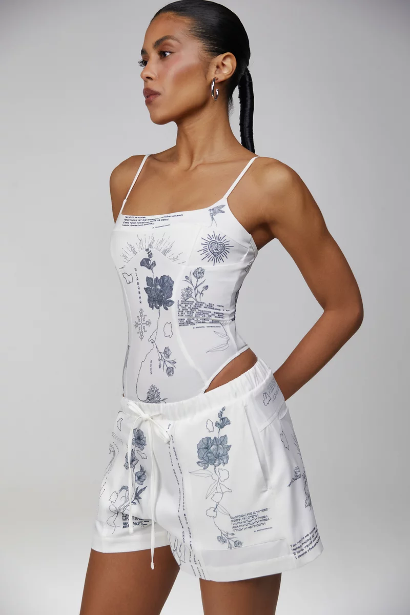 Молочные сатиновые шорты Душа фотография 4