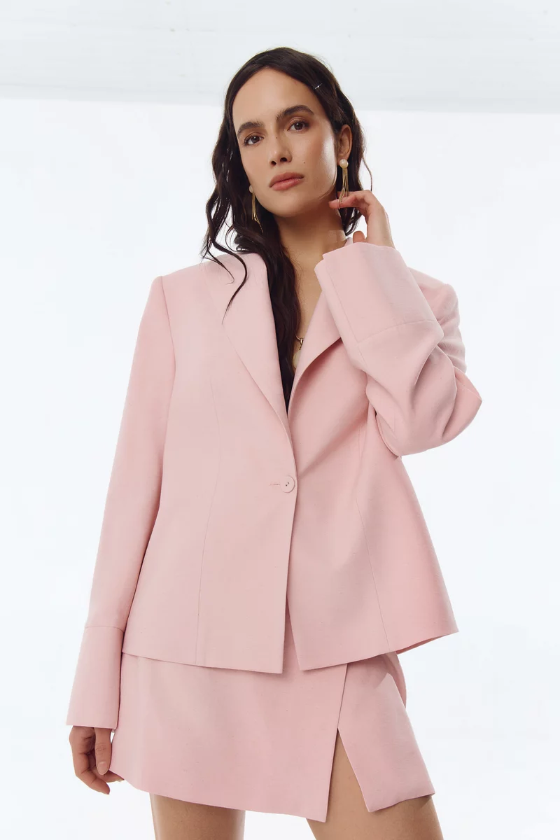 Розовая юбка мини с разрезом фотография 3